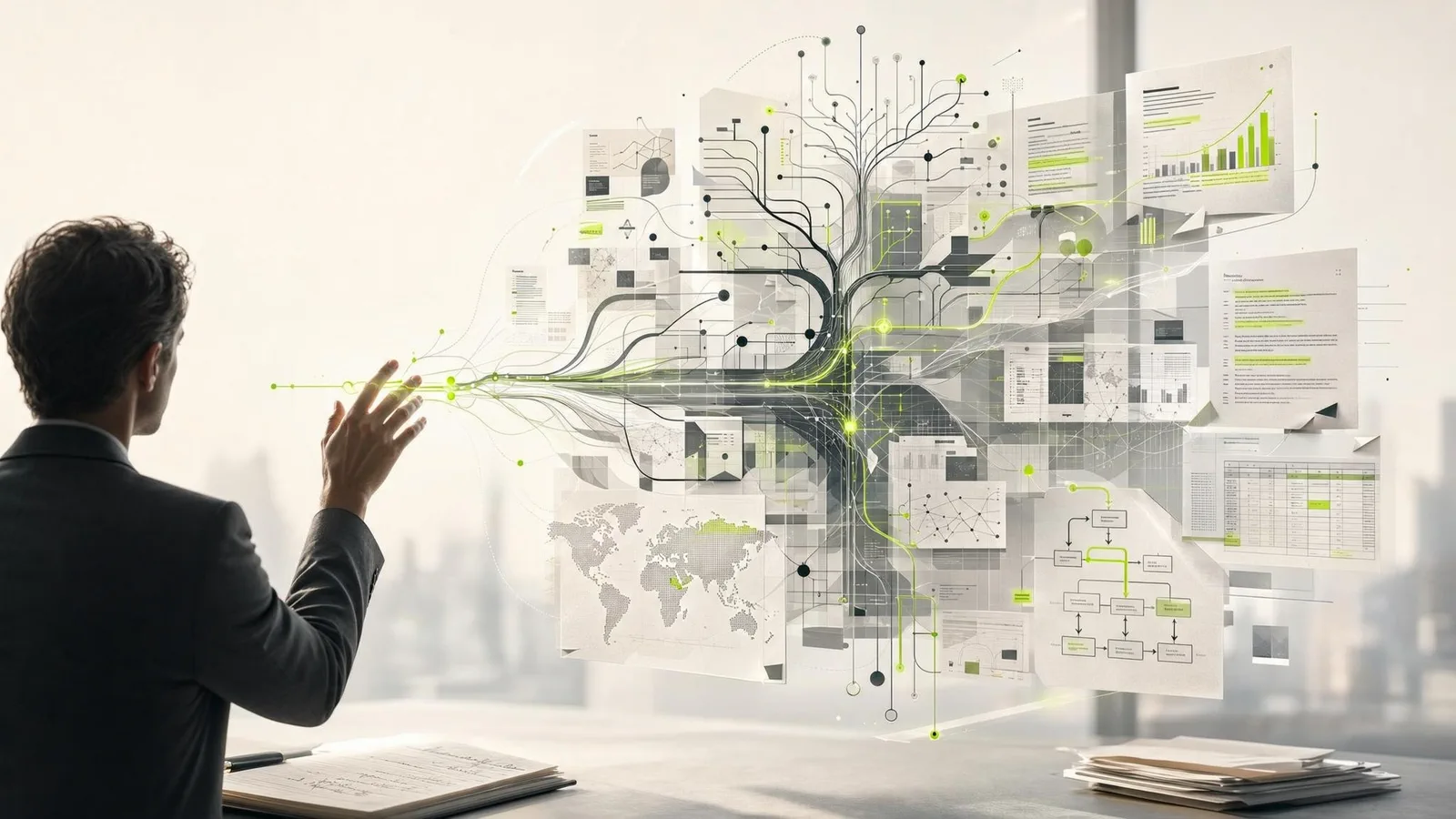 Representação conceitual de inteligência artificial aplicada ao trabalho